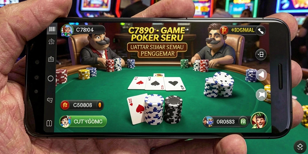 Screenshot C7890 menampilkan suasana permainan poker yang mendebarkan.