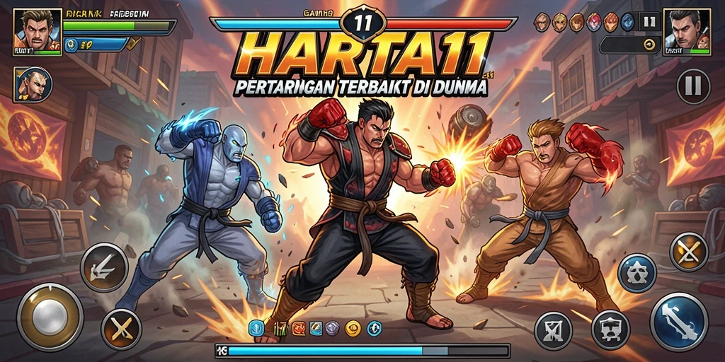 Tampilan menegangkan dalam pertarungan HARTA11 yang mendebarkan.