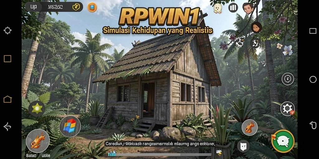 Tangkapan layar RPWIN1 yang menunjukkan karakter berinteraksi dalam gameplay simulasi.