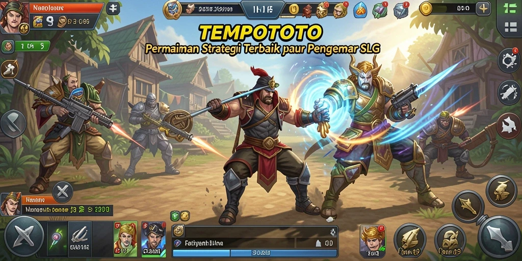 Tangkapan layar gameplay TEMPOTOTO yang menunjukkan aksi strategis seru.