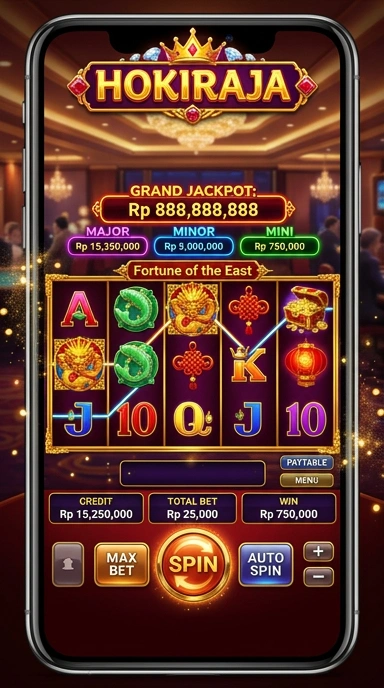 Tampilan utama aplikasi hokiraja yang sederhana dan menarik.